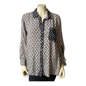 Style & Co Long Sleeve High Low Blouse